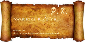 Porubszki Klára névjegykártya